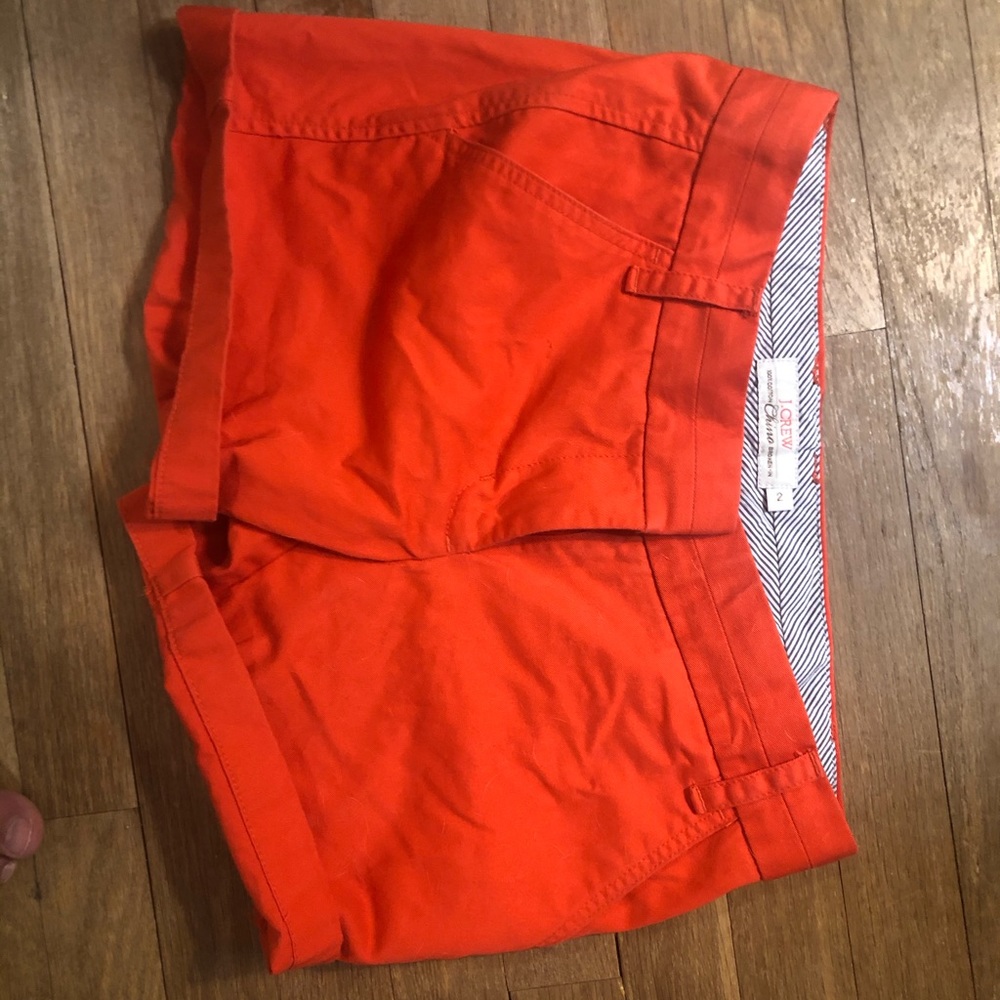 J crew bright red/orange chino shorts